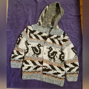 Vintage Cowichan Style Sweater Size S/M
